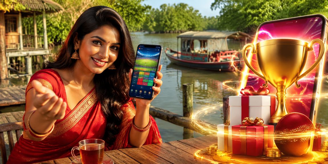 খুলনায় শাড়ি পরা একজন বাংলাদেশি নারী মোবাইলে pkbd পেমেন্ট করছেন